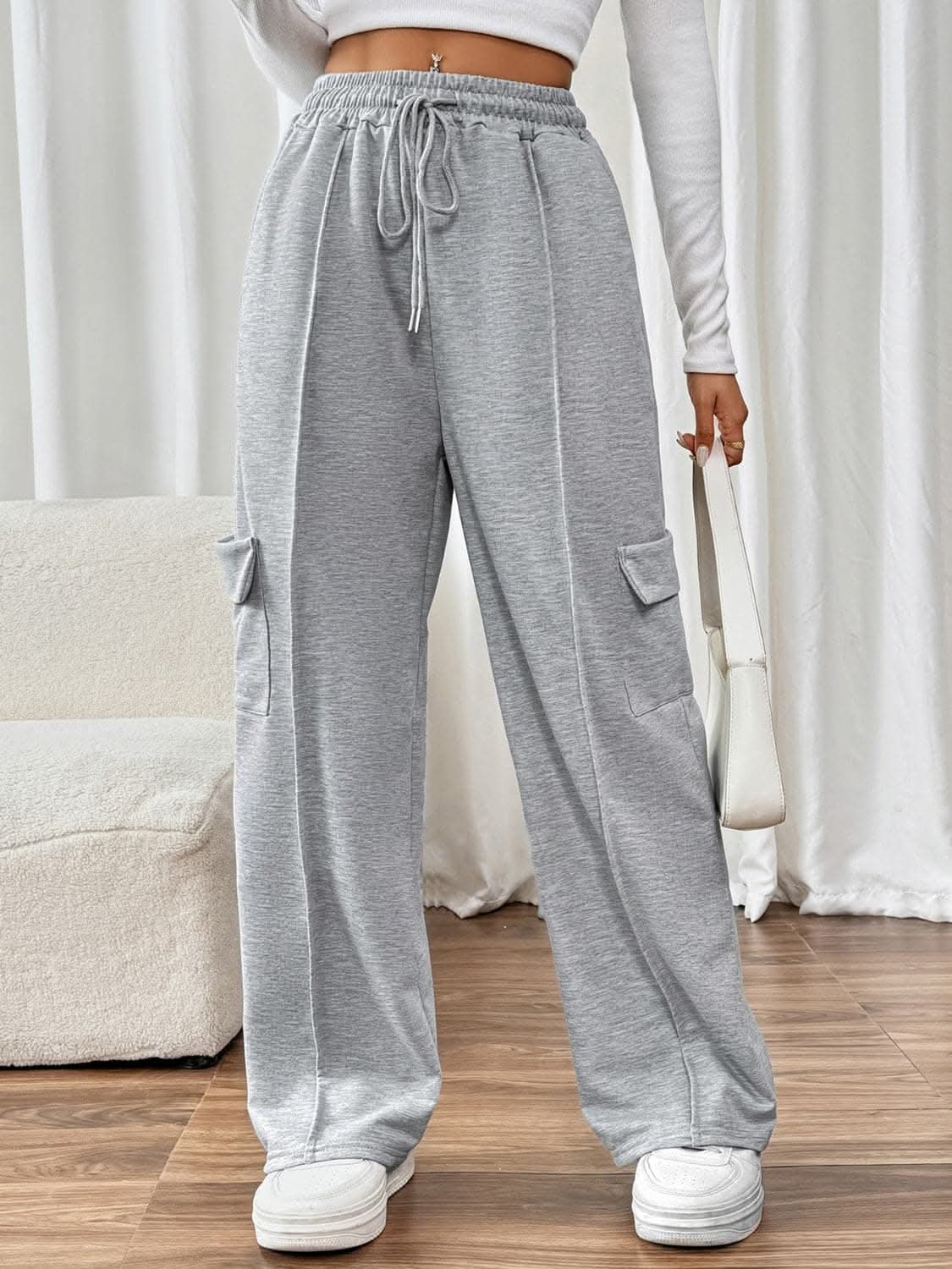 Chic wide leg pants with pockets - Love Salve